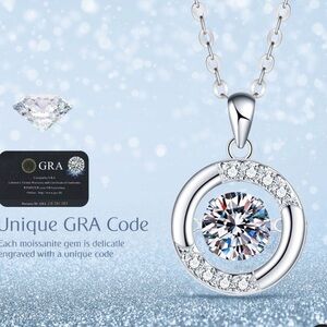 Silver Moissanite Circle Necklace